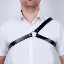 Faux Leather Decor Belt Harness Sexy Body Chest Carving Belt Punk Bondage Pu Leather Decor Belt For Men