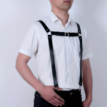 Mens Novelty Leather Suspenders Belt Shoulder Harness Adjustable Shoulder Strap For Pants Braces