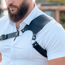 1pc PU Leather Suspender Harness Belt Bondage Leather Girdle Integrated Style Male Shirt Accessories Outside Wear For Men