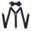 1pc 1inch Wide Men Suspenders Plain Overall Adjustable 5