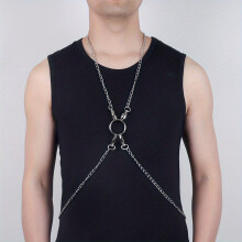 Mens Punk Body Chest Chain For Cosplay Party Costume Mens Novelty Accessories