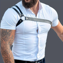 1pc PU Leather Suspenders Gothic Style Leather Adjustable Bondage Leather Harness For Men