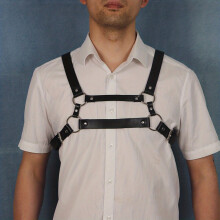 BDSM PU Leather Belt Fetish Mens Homosexual Sexy Underwear Gothic Loose Punk Style Adjustable Top Chest Line Bondage Belt
