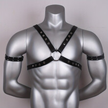 Mens Bondage Adjustable Suspenders Armband Chest Strap Sexy Flirting Supplies Stage Performance Decoration