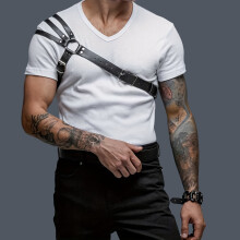 1pc PU Leather Suspender Decorative Leather Harness For Gothic Performance For Men