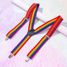 1pc Mens Rainbow Suspenders For Students