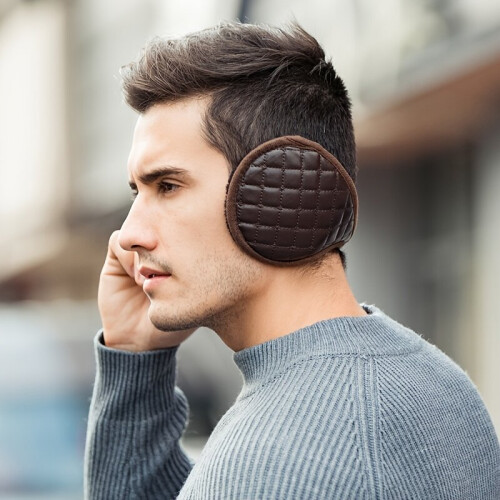 Mens Winter Warm Plaid Boho Earmuffs 2