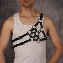 Mens Strap Harness Sexy Shoulder Bondage Corset Underwear Metal Ring Elastic Strap Mens Suspenders