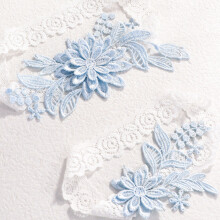 2pcs Bride Wedding Garter Lace With Floral Garters Stretch Leg Garter Set Bridal Accessories For Women And Girls