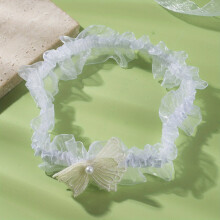 Lace Garters For Wedding Bridal Faux Pearl Bowknot Garter Belt Stretch Yellow Thigh Leg Ring Body Accessories For Women Cosplay
