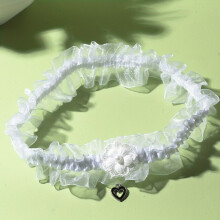 Lace Two Layer Flower Faux Pearl Garters For Wedding Bridal Garter Belt Stretch Thigh Leg Ring Body Accessories For Women Cosplay