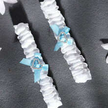 Lace Garters Set Small Wedding Bride Garters Bridal Leg Band Butterfly Rhinestone Garters Belt For Women Gift Wedding Party Accessories 2pcs set