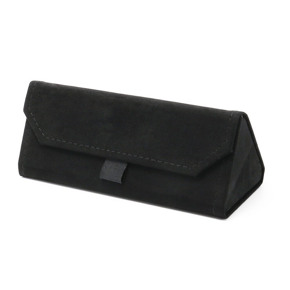 1pc Velvet Magnetic Triangle Glasses Case Stitch Detail Sunglasses Reading Glasses Storage Box Portable Travel Eyewear Container