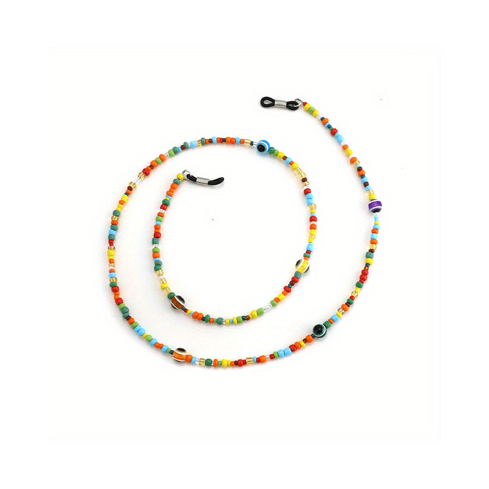 1pc Boho Beaded Glasses Chain Block Anti Slip Sunglasses Reading Glasses Lanyard Strap Face Covering Eyewear Retainer