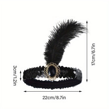 Masquerade Style Feather Headband Female Halloween Party Feather Headband Hair Accessroy