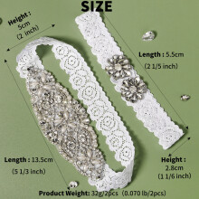 Wedding Bridal Garter Stretch Lace Bridal Garter Sets With Silvery Rhinestones Clear Crystal Faux Pearl For Wedding 2pcs set