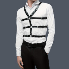 Mens PU Leather Suspenders Gothic Body Chest Belt Decoration Harness Belt For Party Club Costume