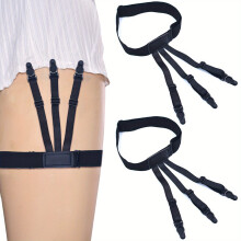 2pcs Shirt Stays Upgrade Adjustable Elastic Garter Non slip Locking Clamps Shirt Stays Shirt Tucker Adjustable Elastic Garter For Military Shirts Stay