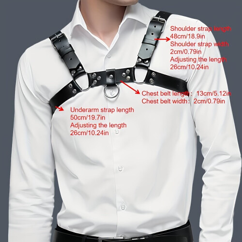 Mens Stage Performance Gothic Leather Suspenders 2