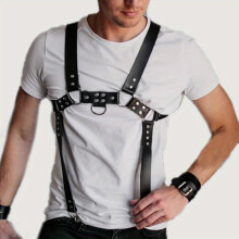 Mens PU Leather Bondage Harness Belt Mens Waist Corset Underwear Belt