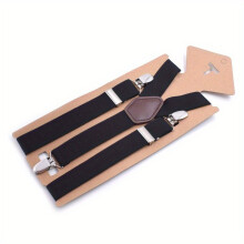 Mens Womens Suspenders 2 Inch Elastic Adjustable Y Back 3 Strong Clips