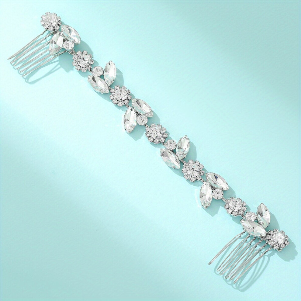 1pc Rhinestone Sunflower Decor Hair Comb Minimalist Hair Pin Bridal Wedding Headwear Non Slip Hair Accessory-image-OPC-PC7MZXW-NEW