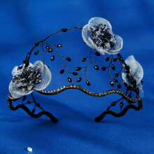 Mesh Flower Headband Crystal Rhinestone Hair Band Head Piece Bridal Hair Accessories