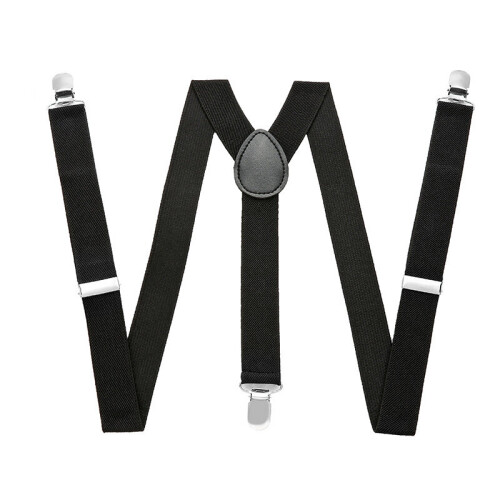 1pc Mens Adjustable Solid Suspender Y Back Elastic Braces