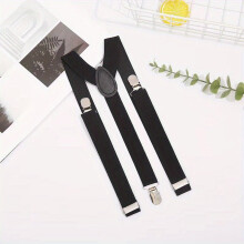 Solid Suspenders Mens And Womens Universal Three clip Suspenders Elastic Elastic Suspenders Clip Mens Shirt Anti wrinkle Clip M type Suspenders Non