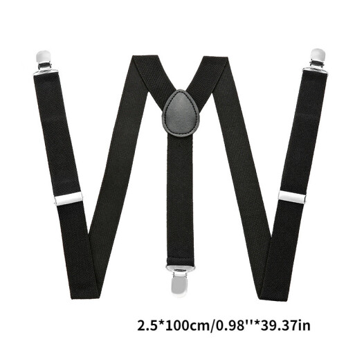 1pc Mens Adjustable Solid Suspender Y Back Elastic Braces 2