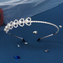 Headdress Bridal Headband Sparkling Rhinestone Heart Shape Decoration Hairband For Wedding Holiday Bridesmaid Engagement Hair Accessory