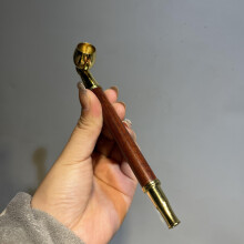 1pc High end Smoking Gear Small Leaf Sandalwood Pipe Filter Old fashioned Smoking Bag Pot Dry Smoke Circulation Can Be Washed For Two way Use