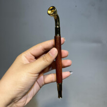 1pc Solid Wood Pole Dry Pipe Smoke Pot Old fashioned Copper Pot Old fashioned Retro Smoker Wire Straight Bar
