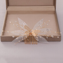 Crystal Dragonfly Hair Comb Pin Band For Women Bride Party Wedding Bridal Hair Accessories Jewelry Comb Band