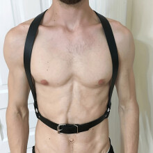 Pu Leather Tops Harness Mens Chest Suspender Belt Adjustable Buckle Straps