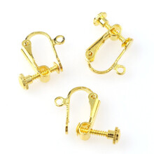 8pcs Copper Ear Clips Converter Clips On Earring Converter Components For No Pierced Ears With Screw Adjustment