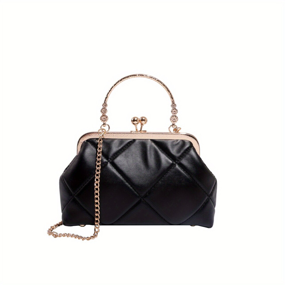 Argyle Quilted Handbag Womens Chain Crossbody Bag Clip Purse With Top Ring-image-OPC-PC7NBS6-NEW