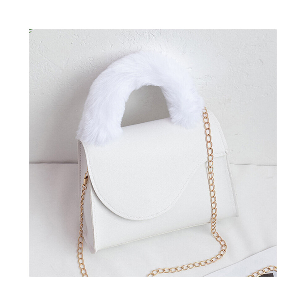 Plush Handle Handbag Womens Small Handbag Solid Flap Chain Crossbody Bag-image-OPC-PC7NBSP-NEW