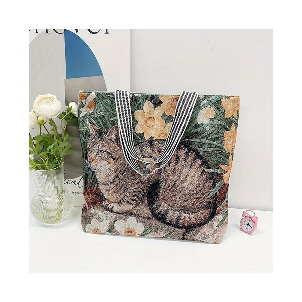 Vintage Pattern Shoulder Bag All Match Handbag Versatile Storage Bag For Work-image-OPC-PC7NCVJ-NEW