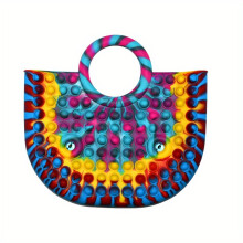 Pop Bubble Purse Pop Fidget Toys Relief Stress Silicone Summer Beach Tote Bag Push It Pop Bubble Sensory Toy Back To School Fidget Popper Party Birthd