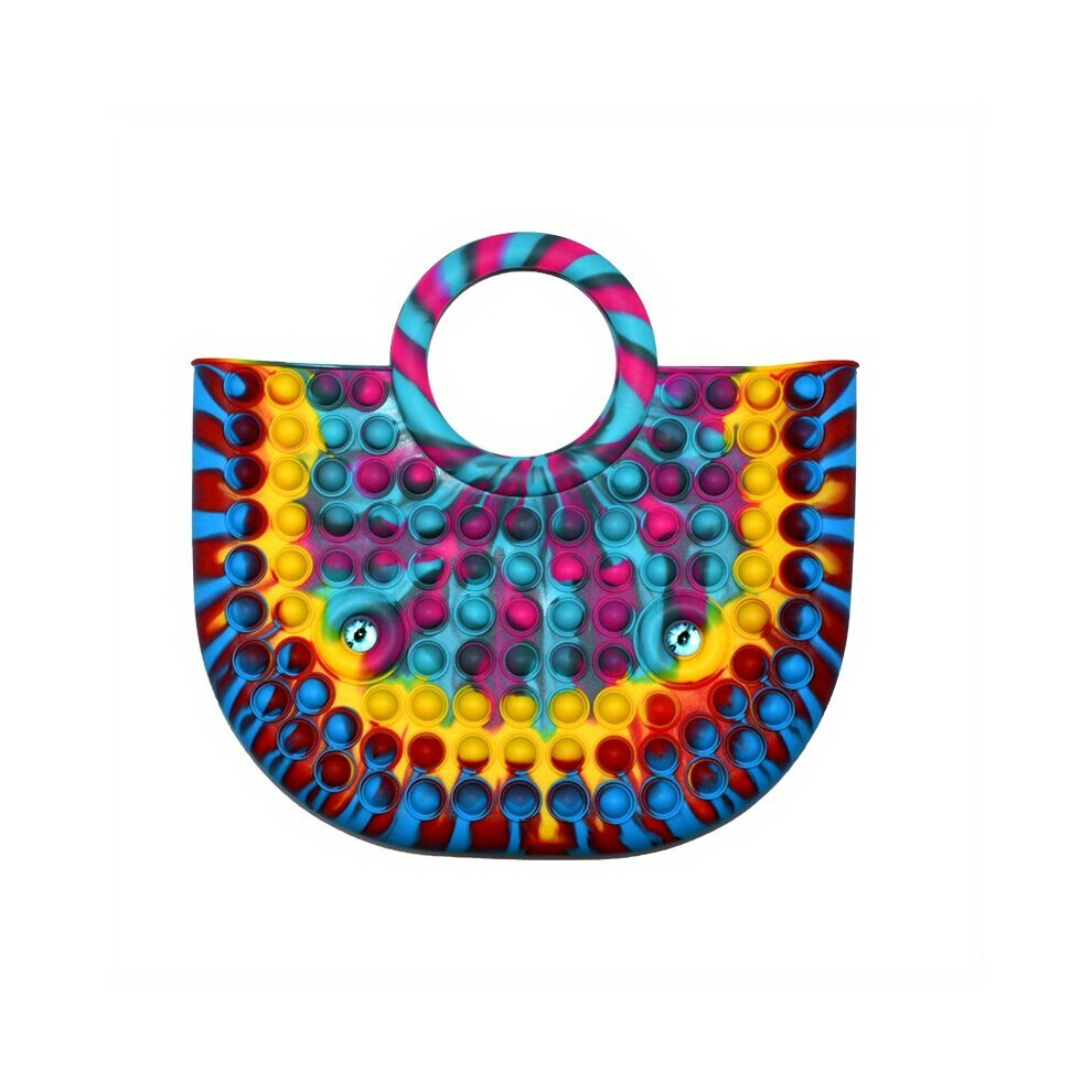 Pop Bubble Purse Pop Fidget Toys Relief Stress Silicone Summer Beach Tote Bag Push It Pop Bubble Sensory Toy Back To School Fidget Popper Party Birthd Multicoloured