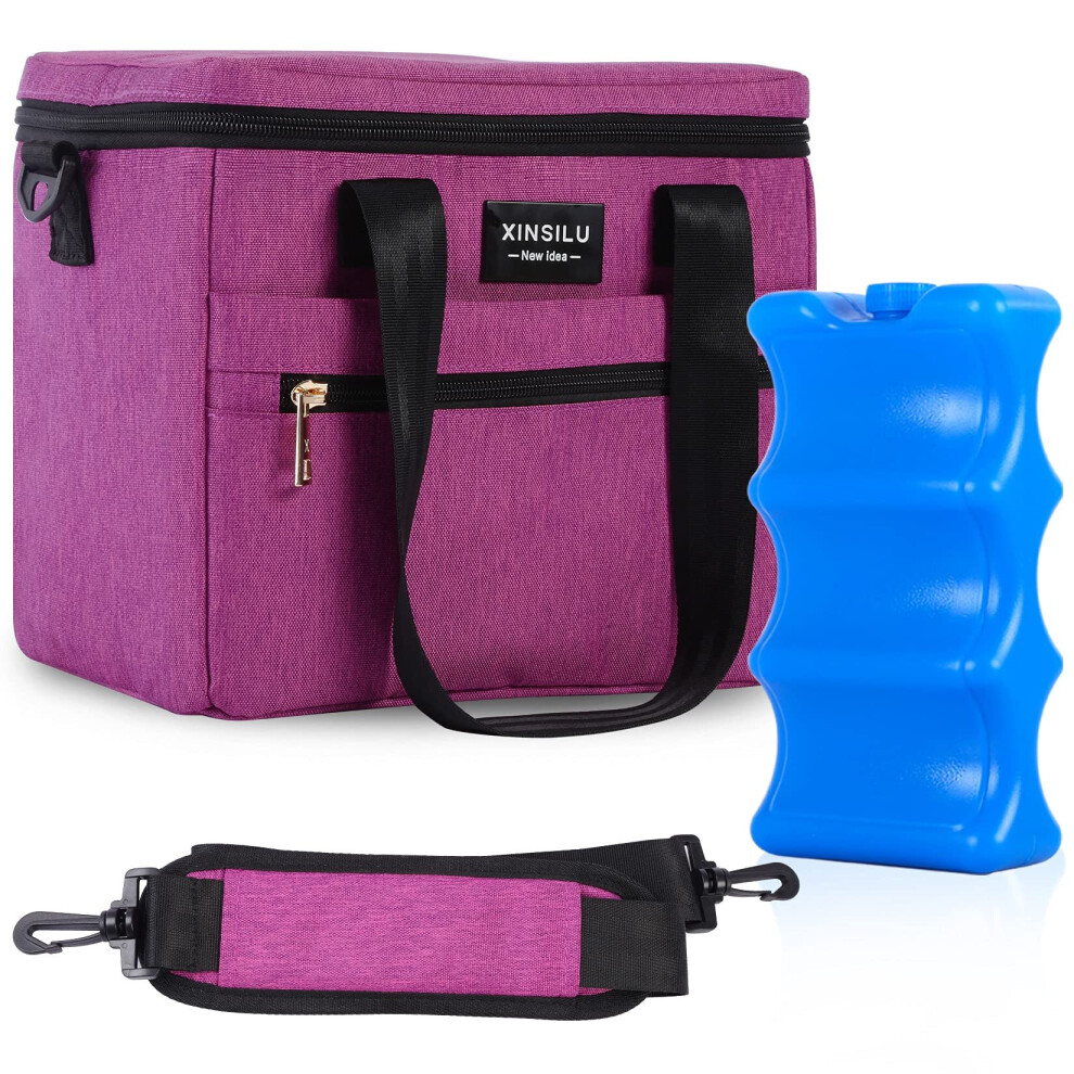 Breast Milk Cooler Bag With Ice Pack Large Capacity Insulated Bottle Bag For Food Storge Baby Bottle Cooler Bag Purple