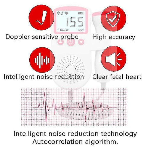 30mhz Doppler Fetal Rate Mon ανιχνευτής εμβρυϊκού ρυθμού ήχου για το μωρό στο σπίτι 2