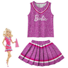 (A, 130/6-7 Years) Girls Ladies Cheerleader Costume Barbie Tops Pleated Skirt Uniform Outfits