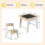 Casart Kid's Table & Chairs Set with Double-sized Tabletop 2 Chairs & Storage 2