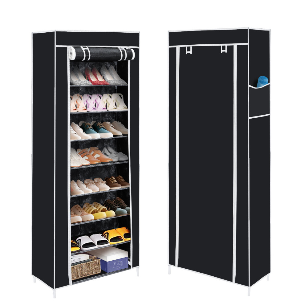 10 Tier Shoes Rack with Dustproof Cover Storage Cabinet Organizer-image-OPC-PC7PDVQ-NEW