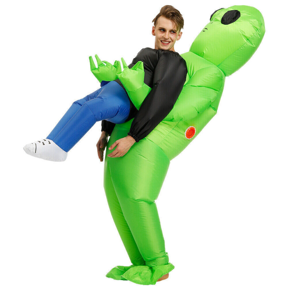 (  For Adult(150-190cm)) Halloween Inflatable Costume Blow Up Suits Monster Alien Carrying Human Cosplay