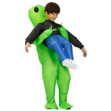 (  For Kid(120-140cm)) Halloween Inflatable Costume Blow Up Suits Monster Alien Carrying Human Cosplay