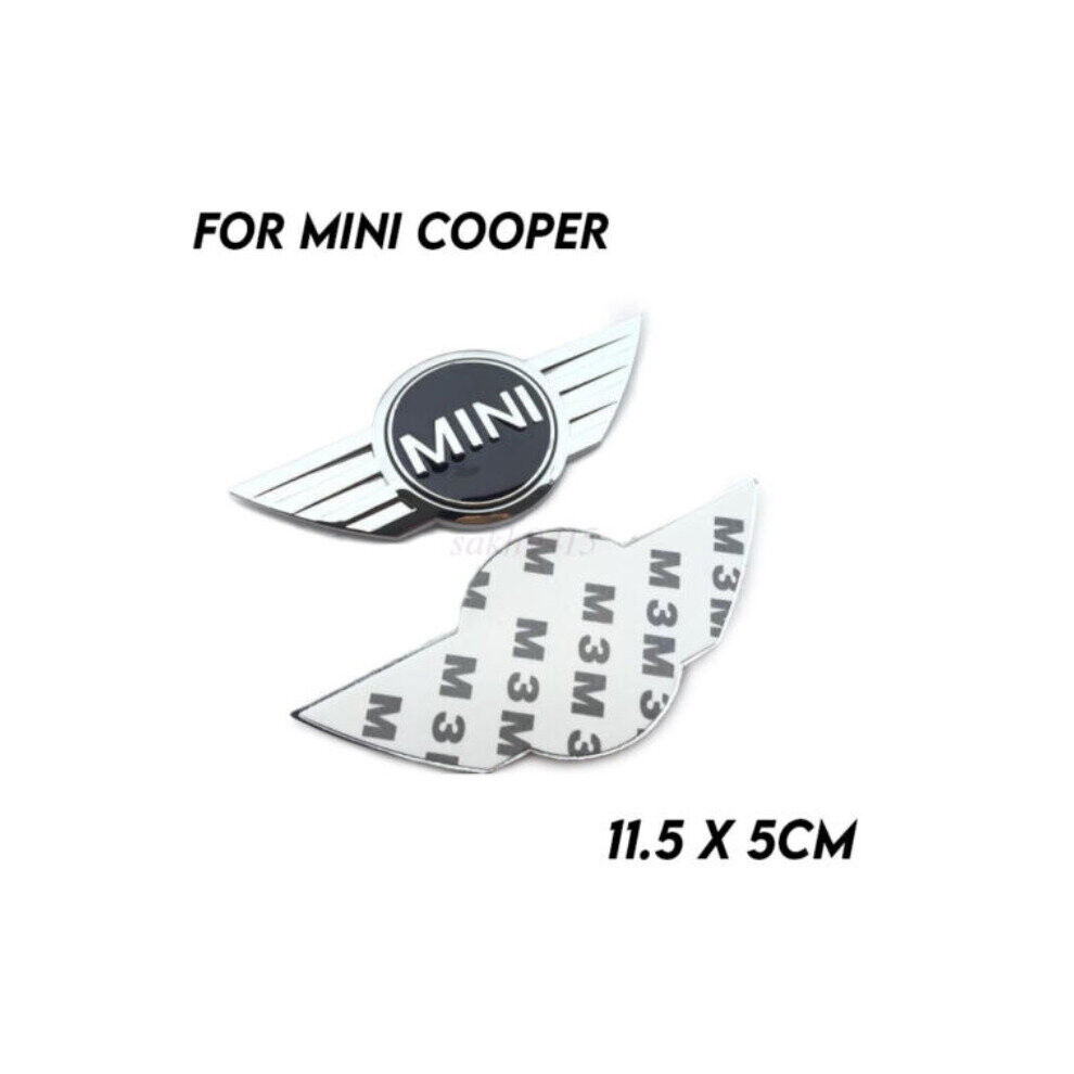 Chrome/black Mini Cooper Badge Front Bonnet Rear Trunk Emblem