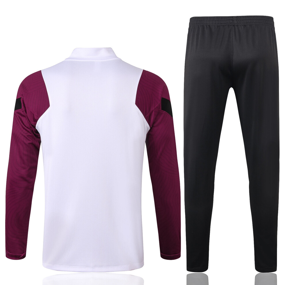 2021 PSG Football Tracksuit Long Sleeve Training Suit Purple/White